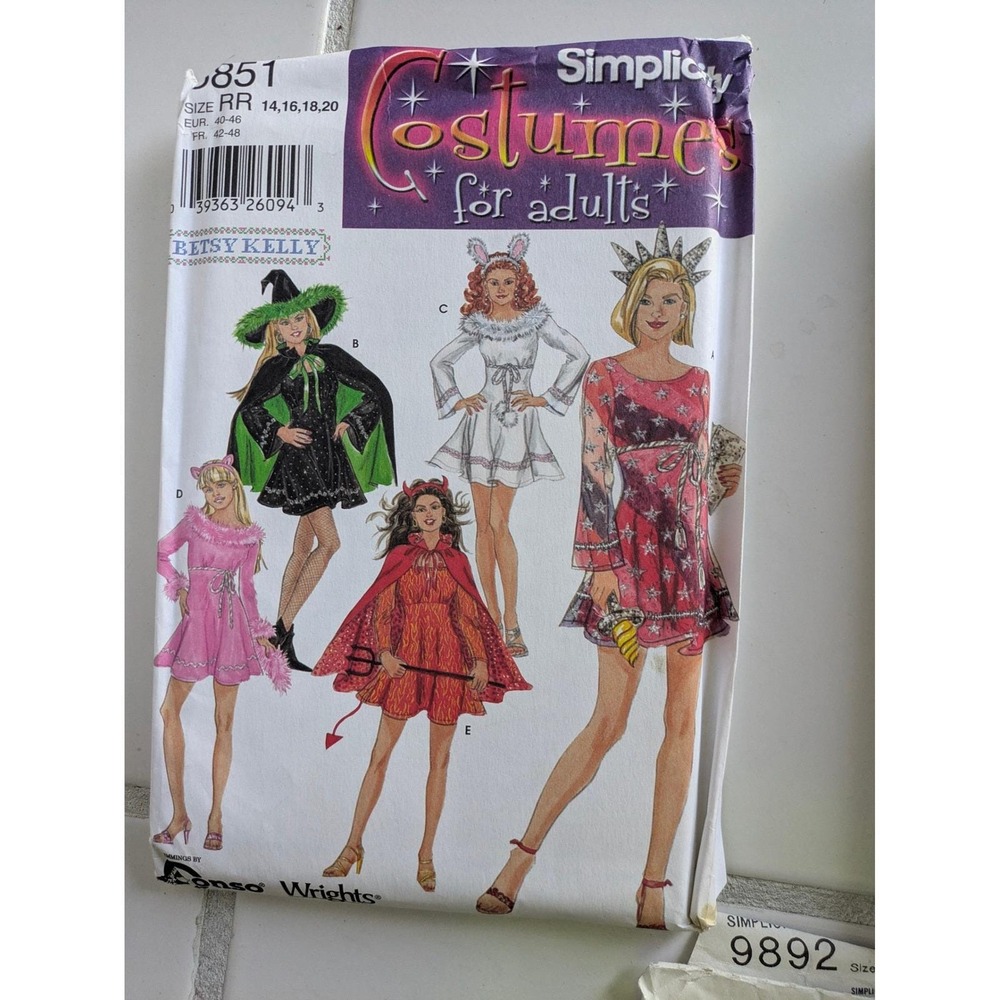 Costume Sewing Patterns Child Adult Lot 5 Pirate Princess Vampire Santa Witch - Picture 5 of 8